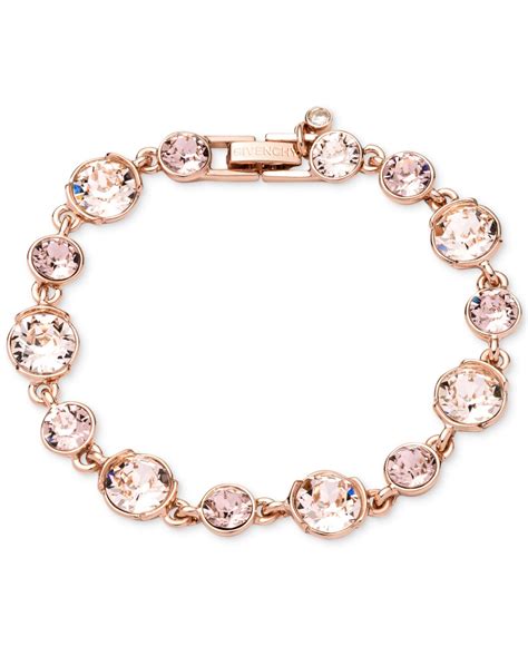 givenchy silk crystal teardrop rose gold-tone line bracelet|4G bracelet in metal with crystals .